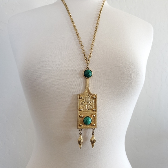 Vintage Signed Accessocraft NYC Etruscan Revival Necklace - Picture 3 of 16